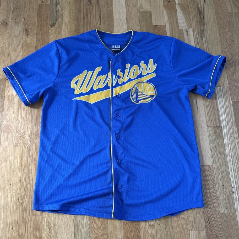NBA Golden State Warriors #46‎ Stephen Curry Blue Baseball Jersey Size Mens XXL